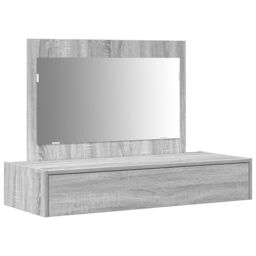 Berkfield Home Wall Hanging Dressing Table Grey Sonoma 100x40x70 cm - Size: 100 x 40 x 70 cm - thumbnail 2