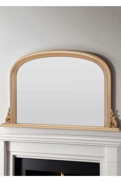 Yearn Mirrors Overmantle Gold Classic Mirror 122(w) x 77cm(h) in Metallic Gold - image 1