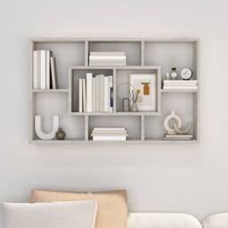 Berkfield Home Wall Shelf Concrete Grey 85x16x52.5 cm Engineered Wood - thumbnail 3