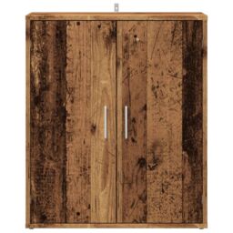 Berkfield Home Shoe Cabinet Old Wood 60x35x70 cm Engineered Wood in Brown - Size: 60 x 35 x 70 cm - thumbnail 5