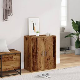 Berkfield Home Shoe Cabinet Old Wood 60x35x70 cm Engineered Wood in Brown - Size: 60 x 35 x 70 cm - thumbnail 3