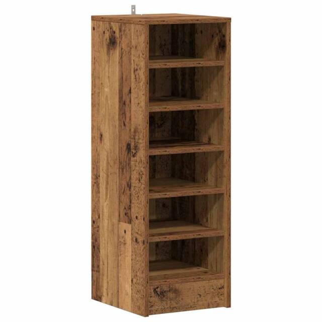 Berkfield Home Shoe Cabinet Old Wood 32x35x92 cm Engineered Wood in Brown - Size: 32 x 35 x 92 cm - image 1