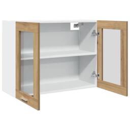 Berkfield Home Hanging Glass Cabinet Lyon Artisan Oak 80x31x60 cm Engineered Wood in Brown - Size: 80 x 31 x 60 cm - thumbnail 7