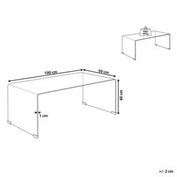 Wyld and Coco Modena Brown Tempered Glass Coffee Table 100 x 50 cm - thumbnail 4