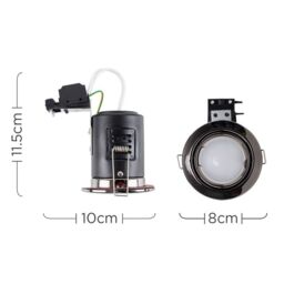 ValueLights Downlight Tiltable Fire Rated Ceiling Light Fitting 6 Pack in Black - thumbnail 4