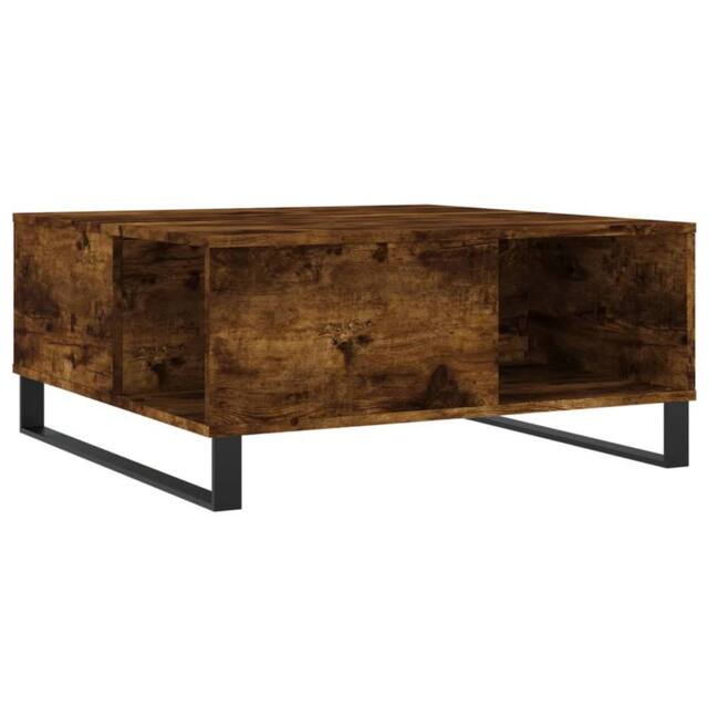 Berkfield Home Coffee Table Smoked Oak 80x80x36.5 cm Engineered Wood in Brown - image 1