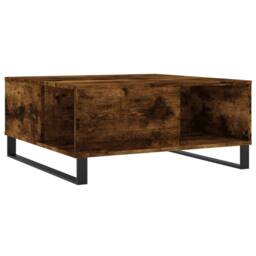 Berkfield Home Coffee Table Smoked Oak 80x80x36.5 cm Engineered Wood in Brown - thumbnail 6