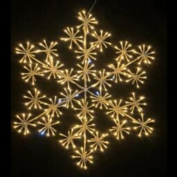 Shatchi 64Cm Starburst Snowflake Shape Silhouette with 300 Warm White LEDs Twinkling Micro LED Lights Christmas Display in Yellow - thumbnail 4