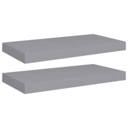 Berkfield Home Durable Floating Wall Shelves 2 pcs Grey 50x23x3.8 cm MDF - thumbnail 3