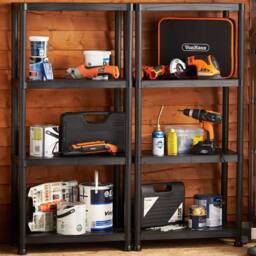 VonHaus 4 Tier Garage Shelving Units in Black - thumbnail 2