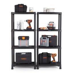 VonHaus 4 Tier Garage Shelving Units in Black
