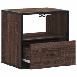 Berkfield Home Wall-mounted Bedside Cabinets 2 pcs Brown Oak 40x31x39.5 cm - thumbnail 9