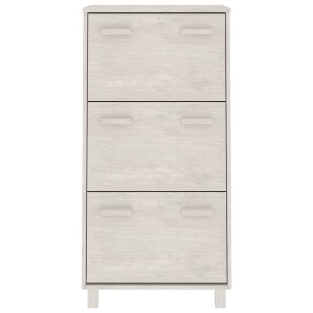 Berkfield Home Shoe Cabinet HAMAR White 59.5x35x117 cm Solid Wood Pine - image 1