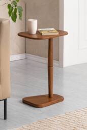 MH London Solid Mango Wood Side Table, Bedside End Table - Alina in Walnut