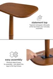 MH London Alina Side Table Solid Wood Bedside Table for Living Room & Bedroom in Walnut - thumbnail 6