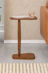 MH London Alina Side Table Solid Wood Bedside Table for Living Room & Bedroom in Walnut - thumbnail 2