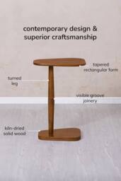 MH London Alina Side Table Solid Wood Bedside Table for Living Room & Bedroom in Walnut - thumbnail 3