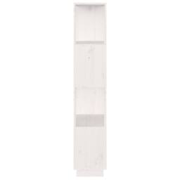 Berkfield Home Beautiful Book Cabinet/Room Divider White 51x25x132 cm Solid Wood Pine - Size: 51 x 25 x 132 cm - thumbnail 6