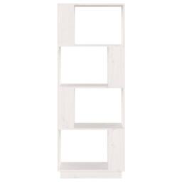Berkfield Home Beautiful Book Cabinet/Room Divider White 51x25x132 cm Solid Wood Pine - Size: 51 x 25 x 132 cm - thumbnail 5