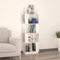 Berkfield Home Beautiful Book Cabinet/Room Divider White 51x25x132 cm Solid Wood Pine - Size: 51 x 25 x 132 cm - thumbnail 1