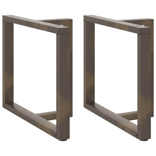 Berkfield Home Dining Table Legs T-Shaped¬†2 pcs Natural Steel 100x35x(72-73) cm Steel in Black - image 1