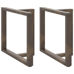 Berkfield Home Dining Table Legs T-Shaped¬†2 pcs Natural Steel 100x35x(72-73) cm Steel in Black - thumbnail 1