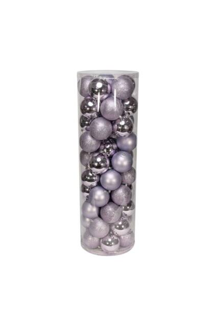 KDMD 48 Lilac Baubles in MattShiny & Glitter Finish 10cm - image 1
