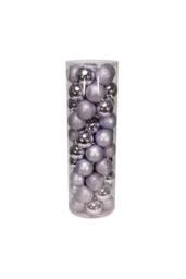 KDMD 48 Lilac Baubles in MattShiny & Glitter Finish 10cm - thumbnail 1
