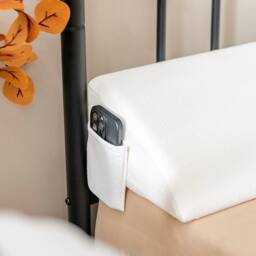 Costway Full Size Bed Wedge Pillow Bolster Triangle Pillow Long Gap Filler Side Pocket in White - thumbnail 3