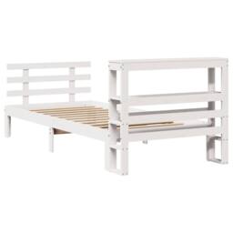 Berkfield Home Bed Frame with Headboard without Mattress White 75x190 cm Small Single - thumbnail 8