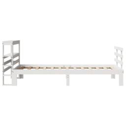 Berkfield Home Bed Frame with Headboard without Mattress White 75x190 cm Small Single - thumbnail 7