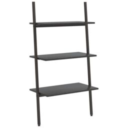 Berkfield Home 3-Tier Leaning Shelf Black 64x34x116 cm - Size: 64 x 34 x 116 cm - thumbnail 2