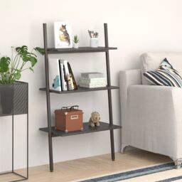 Berkfield Home 3-Tier Leaning Shelf Black 64x34x116 cm - Size: 64 x 34 x 116 cm
