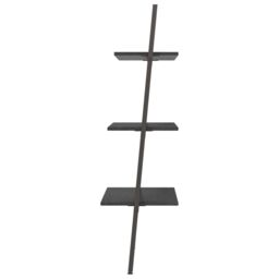 Berkfield Home 3-Tier Leaning Shelf Black 64x34x116 cm - Size: 64 x 34 x 116 cm - thumbnail 4