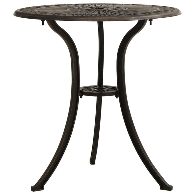 Berkfield Home Garden Table Bronze 62x62x65 cm Cast Aluminium in Brown - Size: 62 x 62 x 65 cm - image 1