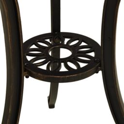 Berkfield Home Garden Table Bronze 62x62x65 cm Cast Aluminium in Brown - Size: 62 x 62 x 65 cm - thumbnail 5
