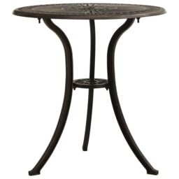 Berkfield Home Garden Table Bronze 62x62x65 cm Cast Aluminium in Brown - Size: 62 x 62 x 65 cm