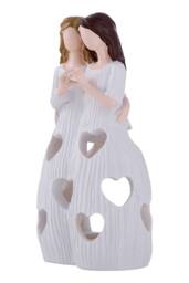 Living and Home Tabletop Decorative Resin Figurine Candle Holder for LED Tealight in White - thumbnail 3
