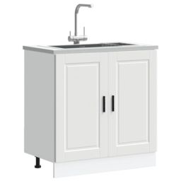 "Berkfield Home Sink Base Cabinet¬†""Porto"" White 80x46x81.5 cm¬†Engineered Wood - Size: 80x46x81.5 cm" - thumbnail 1
