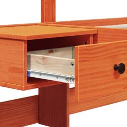 Berkfield Home with Drawer Brown 90 x 190 cm Solid pine wood in Light Brown - thumbnail 9
