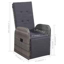 Berkfield Home Beautiful 5 Piece Garden Dining Set with Cushions Grey Poly Rattan - thumbnail 8