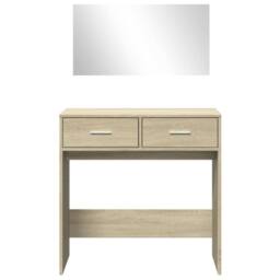 Berkfield Home Dressing Table with Mirror Sonoma Oak 80x39x80 cm in Light Tan - Size: 80 x 39 x 80 cm - thumbnail 5