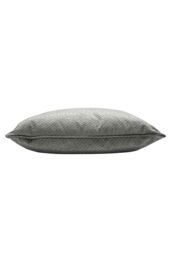 Paoletti Florence Geometric Embossed Velvet Piped Cushion in Silver - Size: 55 cm x 55 cm - thumbnail 2