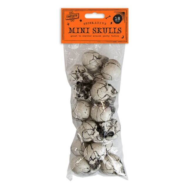 Garden Greatness 12PK Mini Halloween Decorative Skulls Party Decor in White - Size: 1 Pack