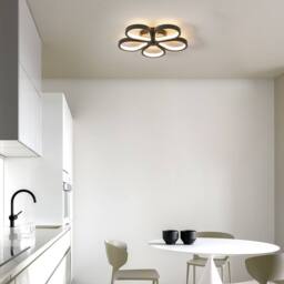 NIVOR 30cm 5 Lamp Flower Acrylic LED Flush Mount Ceiling Cool Light Black - thumbnail 5