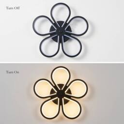 NIVOR 30cm 5 Lamp Flower Acrylic LED Flush Mount Ceiling Cool Light Black - thumbnail 3