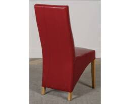 Thats Furniture Oregon Round Oak Dining Table & 4 Lola Leather Chairs in Red - thumbnail 7