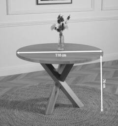 Thats Furniture Oregon Round Oak Dining Table & 4 Lola Leather Chairs in Red - thumbnail 8