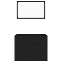 Berkfield Home 2 Piece Bathroom Furniture Set Black Engineered Wood - thumbnail 5