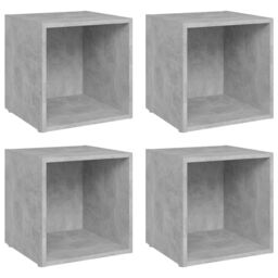Berkfield Home TV Cabinets 4 pcs Concrete Grey 37x35x37 cm Engineered Wood - Size: 37 x 35 x 37 cm - thumbnail 2